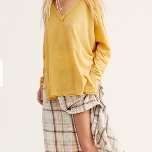 NWT Free People On My Mind V Neck Top